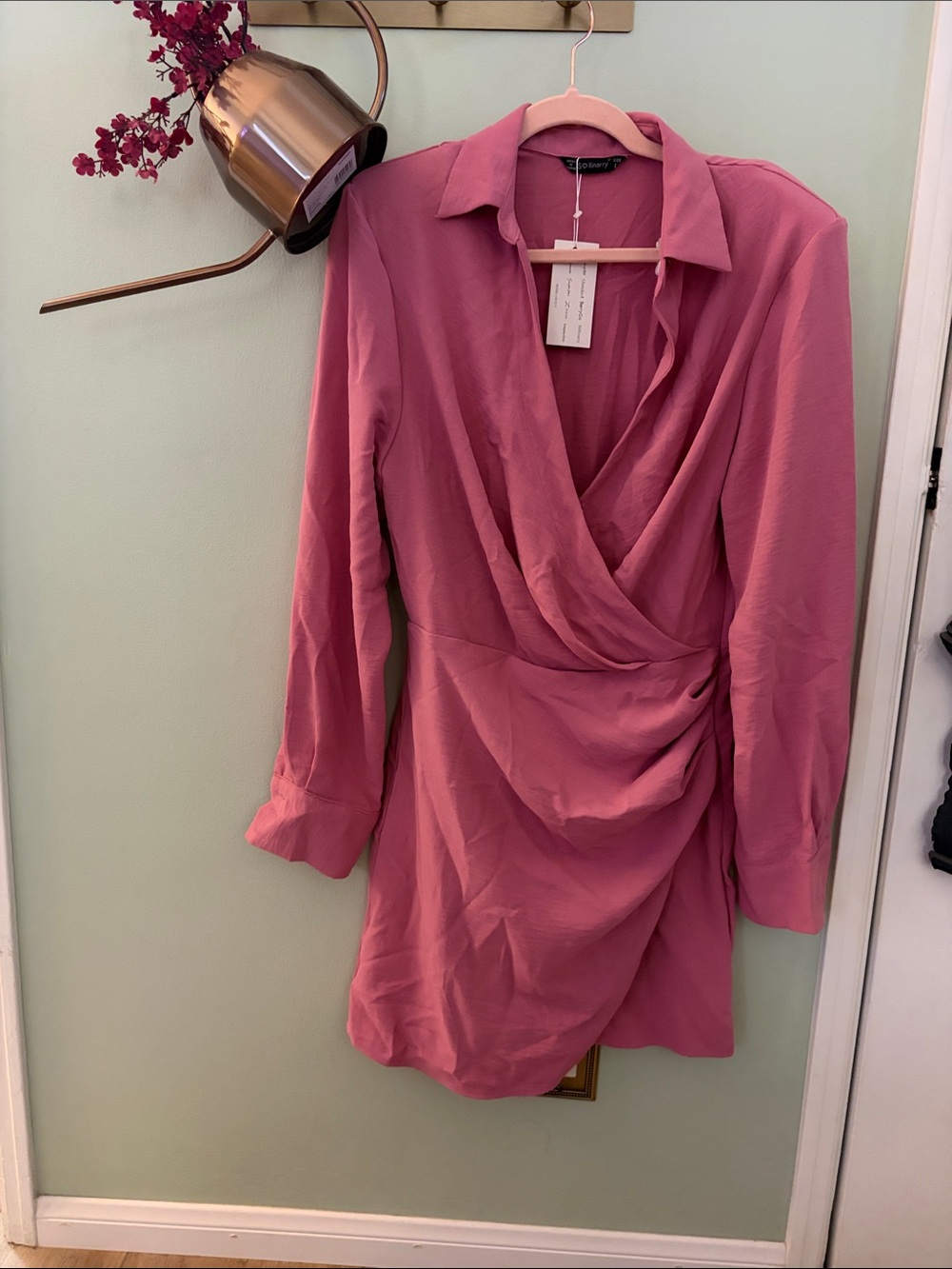 Loverly Pink Wrap-Front Women's Dress
